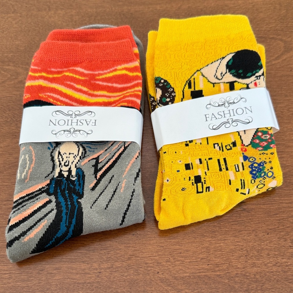 Art Inspired Socks new The Kiss The Scream